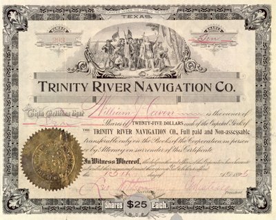Azione della Trinity River Navigation Co., 1895 da American School